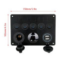 Voltmeter multi-functions 12V with USB ports and rocker switches