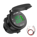 Waterproof boat voltmeter with USB 3 Quick Charge charger